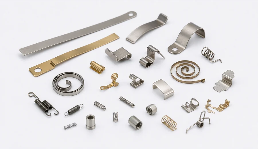 Flat springs and small precision springs
