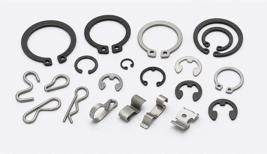 Retaining rings clips and custom spring fasteners