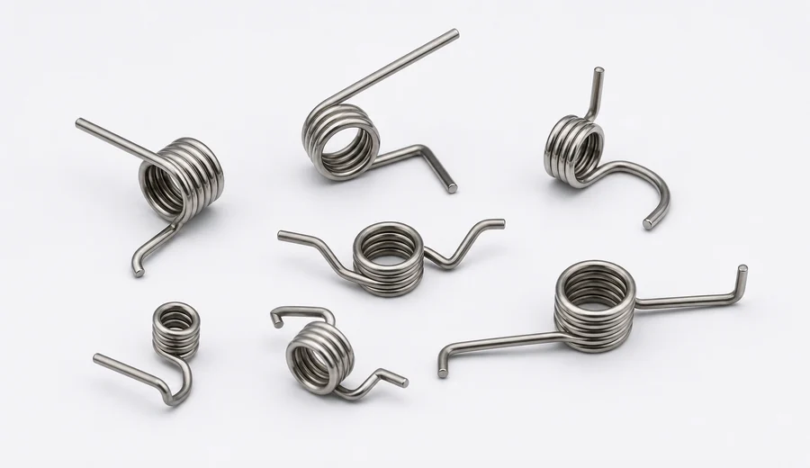 Custom torsion springs with formed legs